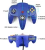 Spelkontroller Joysticks 64 Wired Controller för 64 N64 Console Blue T220916