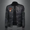 Handsome Plus Size Casual Men's Down Jacket Flower Graffiti Ladies Winter Coat Trend Short Shiny Stand Collar Lightweight Top 5XL200 pounds available