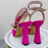 Tasarımcı Topuklar Sling, Elbise Ayakkabılarını destekler MACH Papyon kristal Rhines ton kadın Sandalet Lüks Ofis seksi Saten 11.5CM yüksek topuklu Düğün Parti Sandal platformu 35-42