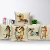 Funda de almohada para decoración del hogar, fundas de perro salchicha, funda de lino, decoración de animales, sofá, funda de almohada