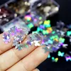 Beauty Artrhinestones 6mm Butterfly Nails Sequin Holografiska glitterdekorationer Manikyr Tillbeh￶r Flakes Kit Laser Design 3D N ...