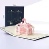 Festlig bröllop tredimensionellt gratulationskort 3D Creative Handmade Carousel Paper Carving Birthday Wishes Presentkort