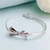 Pulsera deslizante con lazo brillante para mujer Joyería de fiesta de plata esterlina auténtica con caja original para pulseras de cadena de mano de regalo de novia Pandora