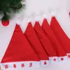Chap￩u de Natal vermelho com chap￩us de Papai Noel n￣o tecido n￣o tecido para crian￧as adultas para festa de natal