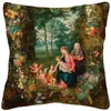 Cuscino Bellezza europea Donna Vintage Pittura a olio Copertura Tiri decorativi per divano 45X45cm Decorazione domestica