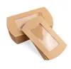 Opakowanie prezentów 100PCS Kraft Paper Cookie Candy Pudełko Pvc Widd