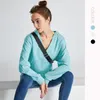 Yoga Lu Clothes V-neck Hooded Sweater Women's Loose Plus Veet Outdoor Sports Long-sleeved Top Lu-f157 Please Check the Size Chart to Buy -f157