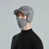 Beretten Winterhoed Men Ski fietsenoorbescherming Beanie Outdoor Gebreide warme set Koudvrije motorkap Gebreide dikke honkbaldop