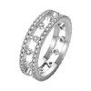 S925 Sterling Silver Cluster-ringen voor vrouwen Rhodium vergulde CZ Diamond maat 5-10 met doos