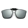 Sunglasses 2022 Mirror Flip Up Clip On Polarized Men Clips Pochromic Sun Glasses Driving Eyewear Night Vision Lens