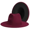 Berets dames dame tweekleurige geel wijd ramp panama hoed patchwork kleuren klassieke fedora met riemgespel