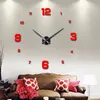 3D Digital Large Wall Clock DIY Mirror Oberfläche Wände Aufkleber Uhr Metall Acryl Wohnzimmer Uhren Home Hintergrunddekoration Th0325