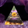 Figuras decorativas Orgonita Pirámide Amatista Peridoto Cristal curativo Convertidor de energía Simboliza la suerte y la fortuna Protección EMF