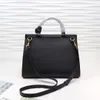 7A+ Women Bags Luxury Design Genuine Leather Totes Plain Handbags with Metal Logo Saddles