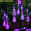 Cordes lumières de noël décoration extérieure jardin 30 LED chaîne goutte de pluie larme solaire alimenté fée # 3D03