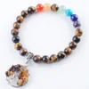 7 Chakra Tree of Life Beaded Strands for Women Kamień Naturalny Mala Kulki Medytacja Reiki Healing Beade Prezent Bk330