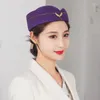 Berets Women's Stewardess Costume Accessories Flight Attendant Hat With Air Hostess Cosplay