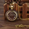 Pocket Uhren römische Ziffern Holz Quarz Watch Gold FOB Kette Anhänger männliche offene Gesicht Vintage Uhr