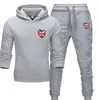 Tracksuits voor heren merk tracksuit mode mode rijst vlag printen mannen sportkleding tweedelig sets alle katoenen fleece dikke hoodie broek sport