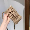 Evening Bags Beach Mobile Phone Bag Summer Mini Crossbody Vintage Female Handmade Straw Tassel Girls Small Shoulder 1PC