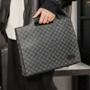 New Luxury Brand Designer Plaid Leather Beirthcase Bag Office Laptop Bolsa Zipper Ipad