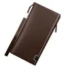 Wallets Baellerry Business Solid Leather Men Long Portable Cash Purses Casual Purse For Man Male Clutch Bag