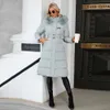 Męskie puch Parkas Ladies Long Jacket Winter Paris Designer Senior Casual Outtoordown Women's Sjacket zagęszczony wysokiej jakości wiatroodproof ciepły skórzany kołnierz z lisa