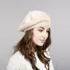 베레모 모자 여성 레이디 겨울 모방 머리 모자 두꺼운 따뜻한 니트 모자를위한 따뜻한 니트 모자