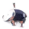 Wholesale Pendant Natural Gem Stone Ruby Crystal Amethyst Tiger Eye Cute Elephant For DIY Jewelry Making Necklace 10Pc BN370