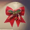 Christmas Bowknot Decoration Christmas Tree Hangende bowknots boog met dennenappels Xmas Paty Decorations Nieuwjaar Mall raam decor TH0334