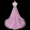 Special Occasion Dresses Sling V-Neck Lace Bare Back Mesh Trailing Pink A-Line Forest Sweet Party Dress MY22021510