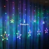 Stringhe 2.5M 138led Batteria Stella Fata Luci Natale Stringa di luce Ghirlanda Tenda a led per decorazione di nozze/casa/festa/compleanno