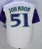 Men Randy Johnson Jersey Hall Of Fame Matt Williams Luis Gonzalez Paul Goldschmidt Cream Purple Pinstripe Black Stitched Vintage Baseball Uniforms