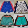 Ny basket Cadecunningham Jadenivey Shorts Retro Classic Justdon med Pocket Hip Pop Pant Zipper Sweatpants Killianhayes Short Blue White Green