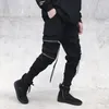 Godlikeu Mens Zipper Trendy Leggings Pants Street Hip Hop Black Harem Fashion Trousers