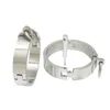 Brushed Stainless Steel Lockable Slave Wrist and Ankle Cuffs Bangle Bracelet with Removable o Ring Q0717312U
