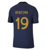 S-4xl Benzema Mbappe Griezmann Fußball-Trikot französische Kante 2022 World Pogba Cup Zidane Giroud Matuidi Kimpembe Maillot de Fußball-Shirt-Fans Spieler Version Kids Kit Kit