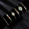 Pulseiras de charme bohemia bracelete de ouro clássico clássico azul olho de olho girmas cz arco -íris jóias maus jóias ajustáveis ​​Chain278m