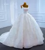 Sweetheart Wedding Dresses Sequins Pearls White Boat Neck Ball Gown SM67104-1