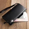 Wallets Baellerry Business Solid Leather Men Long Portable Cash Purses Casual Purse For Man Male Clutch Bag