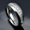 Bague de fiançailles de mariage en acier inoxydable CZ, bande R178B, taille 5 6 7 8 9 102672