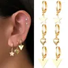 Boucles d'oreilles cerceau à la mode mignon coeur oreille 14K or rempli étoile balancent pour les femmes Triangle Punk mode cadeau bijoux Vintage