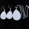 Natuurlijke Paua Abalone Shell Water Drop Fashion sieraden Set voor vrouwen feest geschenk kralen bengelende hanger bengle haak oorbel ketting 45cmq3006