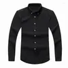 Men's Casual Shirts 0.2 Men's Long Sleeve Oxford Shirt Cotton Crocodile Pattern High Quality Fashion H844