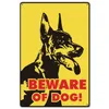 Beware of Dog Vintage Metal Painting Tin Signs Poster Warning Dog Retro Plaque Outdoor Gate Wall Decoration size 20X30 CM