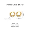 Hoop Earrings Peri'sbox Fashion Multi Imitation White Pearls For Women Golden Brass Wedding Bridal Orecchini Donna