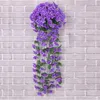 Fleurs décoratives artificielles violettes murales suspendues panier plantes pour fête de mariage romantique balcon décoration de jardin bricolage soie fausse orchidée