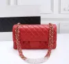 Top Designe Custom Luxury Brand Handbag Channel Women's Fashion Fallow Leather Gold Chain Crossbody Black and White Pink Cattle Clip Sheepskin Shoulder