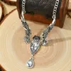 Europe and the United States new vintage owl pendant exaggerated micro - inset zircon collar collar jewelry whole2278