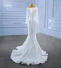Nya sjöjungfruklänningar Bröllopsvita paljetter klänning med avtagbart tåg glänsande bling SM67464